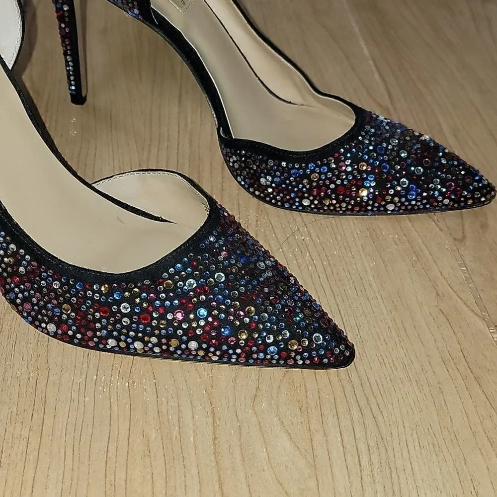 𝅺INC INTERNATIONAL CONCEPTS KENJAY D'ORSAY BLACK SEQUINED PUMPS, SIZE 9.5